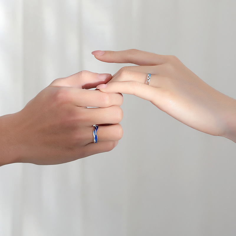 A Pair Of Pure Silver Wave Rings
