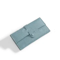 Women's Purse Simple Long Multi-card Folding Clutch Bag - Blue - View 1