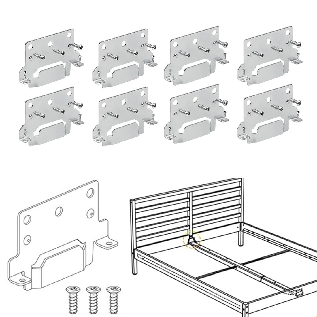 116791 Ikea Skorva Midbeam Bed Monunting Brackets X 8 Camper Conversion — image 9