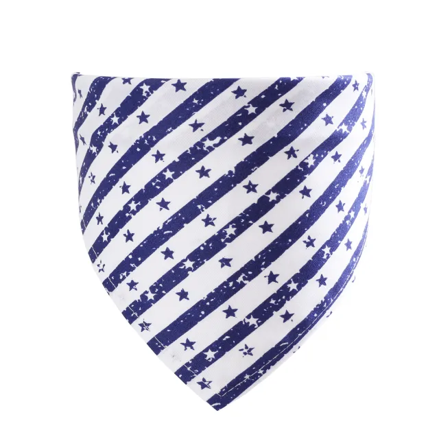 Pet Cotton Handkerchief Triangle Scarf Cat And Dog Accessories Blue Strips - Shop at LoveMi