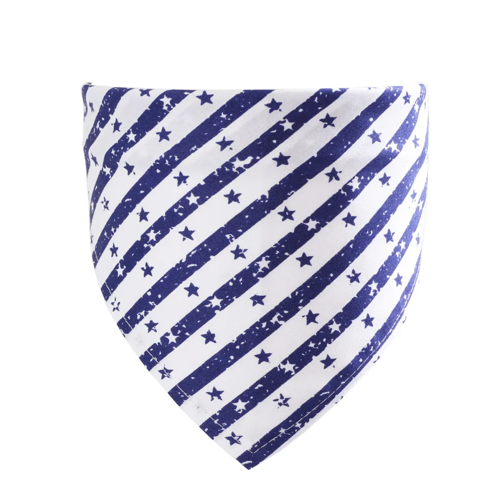 Pet Cotton Handkerchief Triangle Scarf Cat And Dog Accessories - Blue Strips