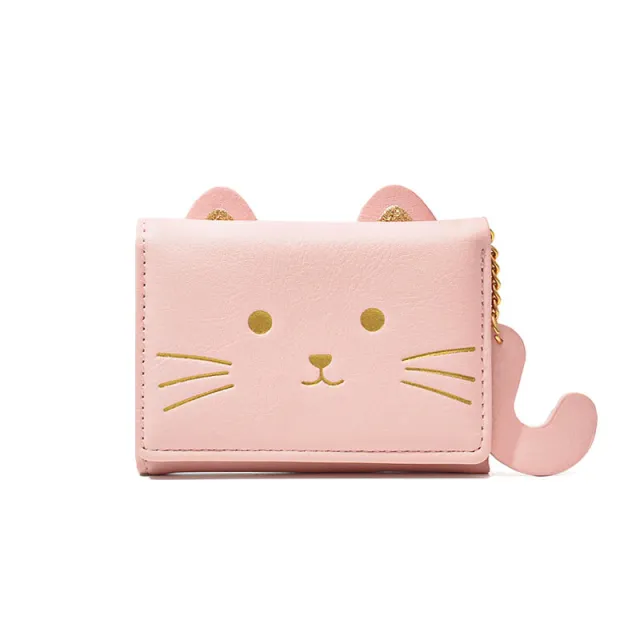 Cute Student Cartoon Female PU Wallet Pink - Shop at LoveMi
