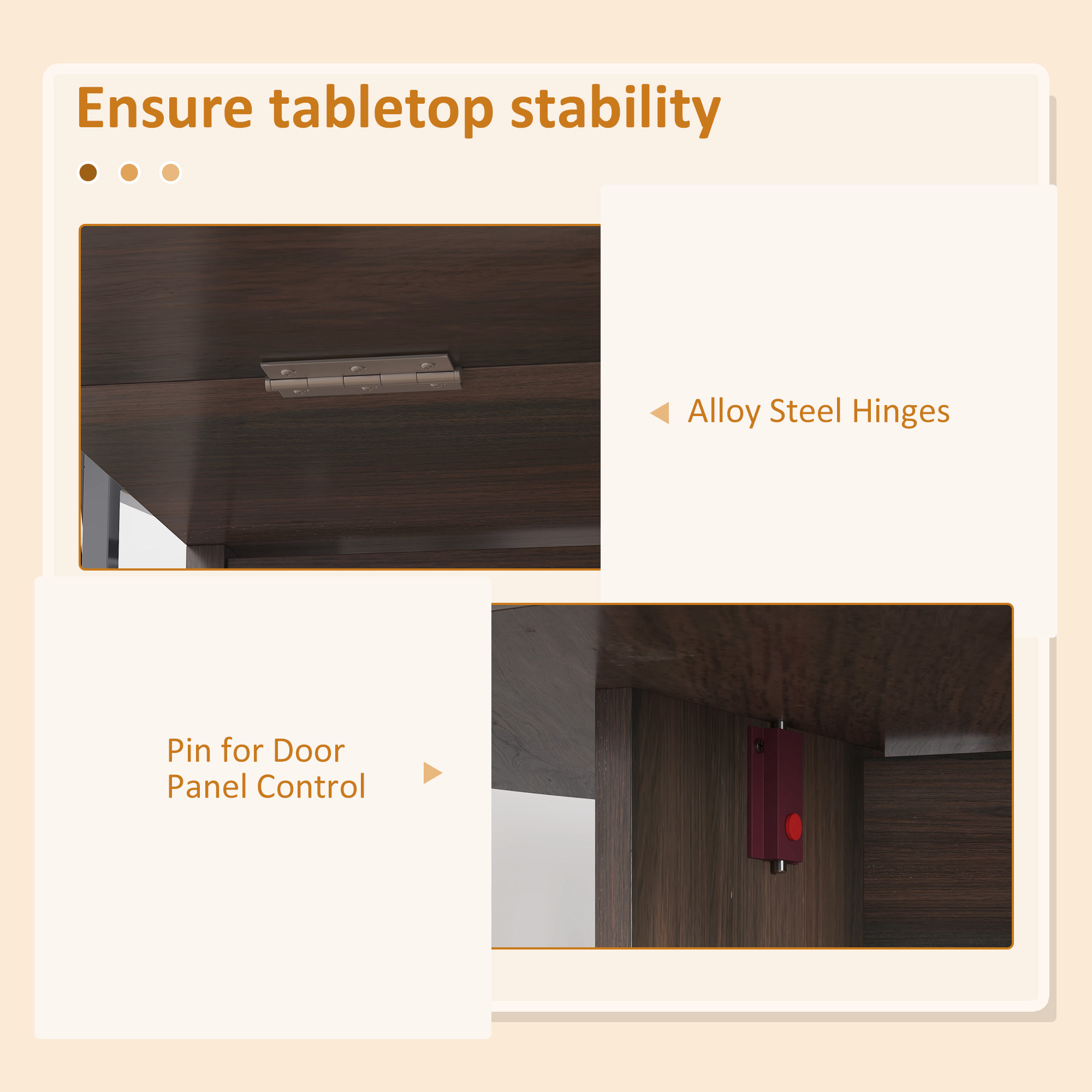 Folding Dining Table, Suitable For Small Spaces, Oval Tabletop, Chocolate Wood — image 10