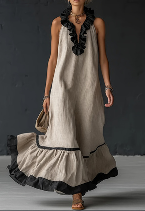 Resort-Style Linen Maxi Dress