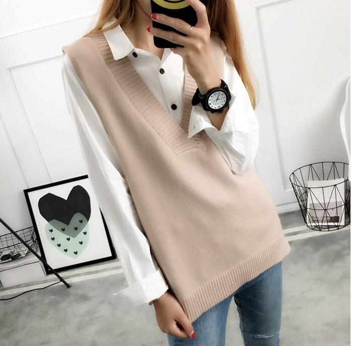 Women's Sweater Spring And Autumn Wool Vest Sleeveless