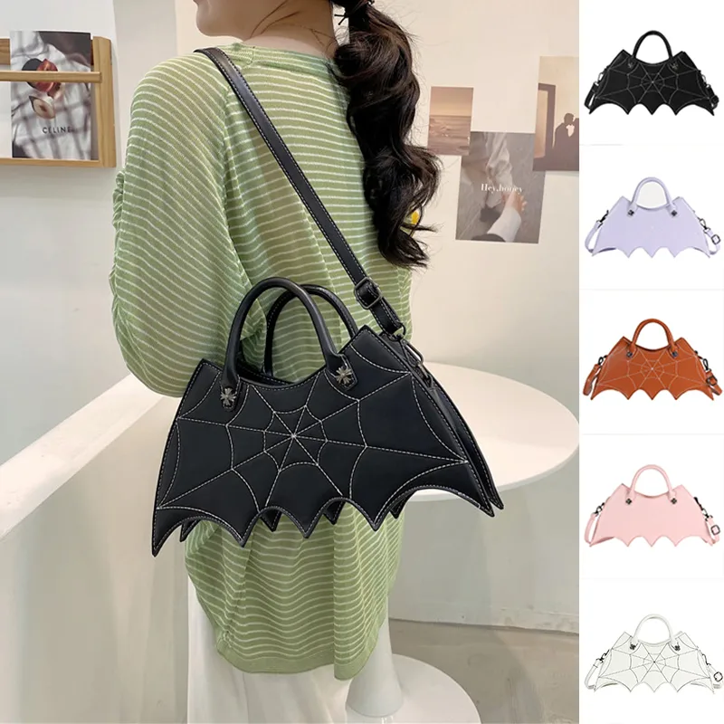 Halloween Spider Web Shape Shoulder Bags Personality Batgirl Tide