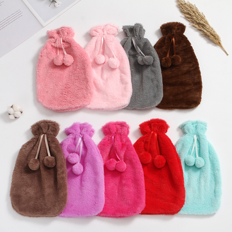 Soft Rabbit Fur Cloth Fur Ball Water Bottle Cover