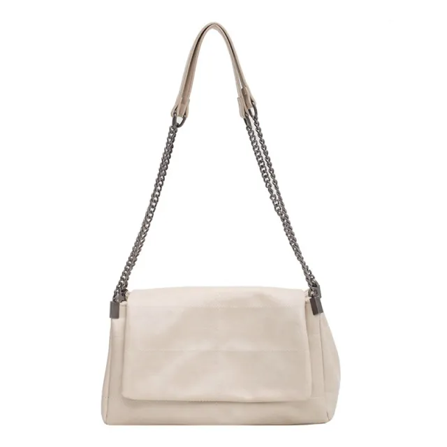 Large capacity Chain Tote Feminine Fashion Bag Beige - Shop at LoveMi