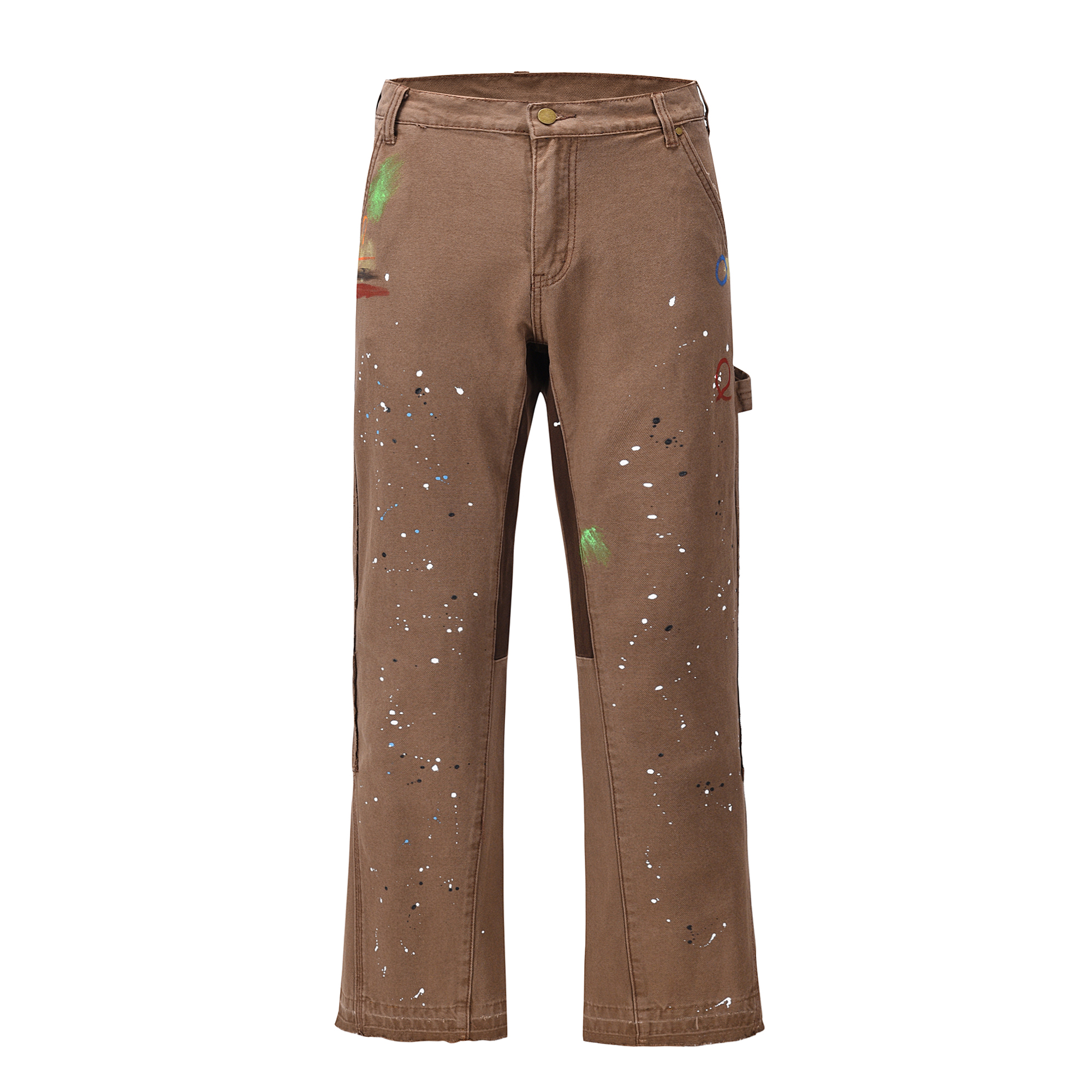 Title 4, Heren Micro-Flare Workwear Jeans met Spattered ...