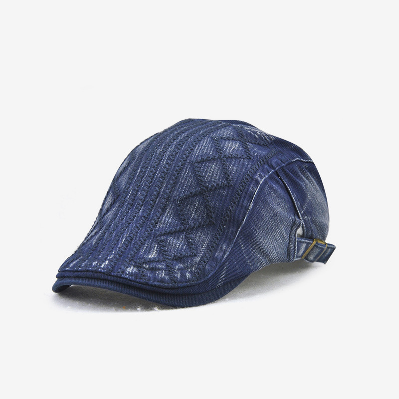 Outdoor Leisure Diamond Grid Embroidery Thread Fashion Hat