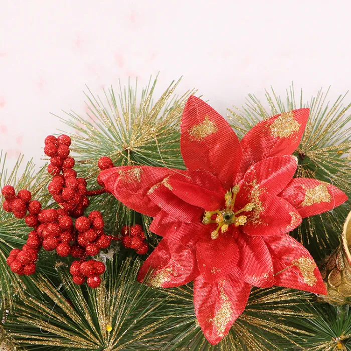 Christmas Wreath with Red Bow, Pine Cones and Berries, 17 in Front Door Holiday Wreath - detail photo 5