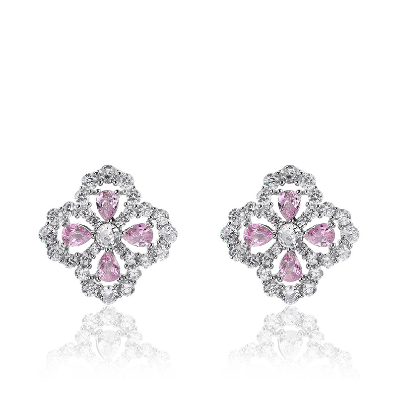 Title 4, Boucles doreilles Snow Full Diamond en zirconi...