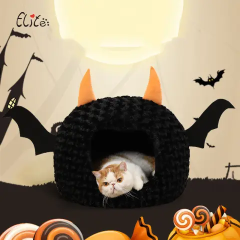 Halloween Little Devil Pet Nest Short Plush Fully Enclosed