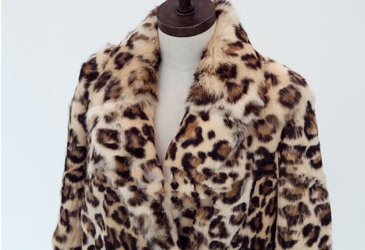 Fashionable Women's Simple Leopard Print Long Coat