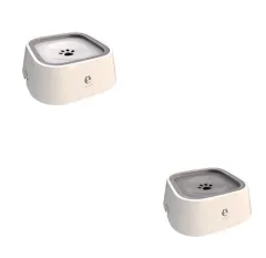 Non-wet Mouth Dog Bowl, Floating Bowl, Anti-overturning - Grey White Set1 - View 1
