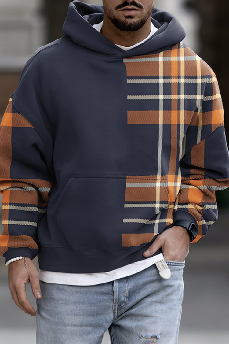 Men's Casual Fashion Trendy Plaid Print Sweatshirt