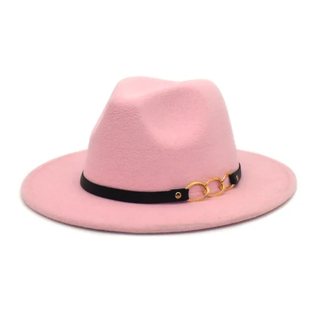 Women's Woolen Top Hat Belt Accessories Pink - Shop at LoveMi