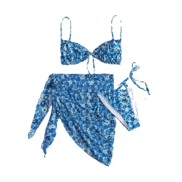 New Floral Drawstring Three piece Bikini Floral - Shop at LoveMi