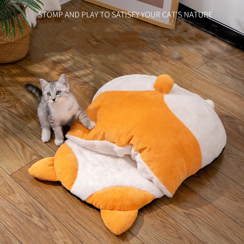 Sleeping Bag For Cats Warm Winter Semi-closed