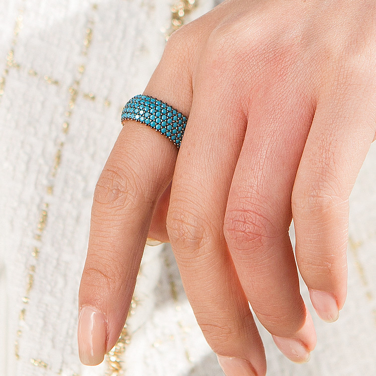 Title 2, Bague en Turquoise Turque pour Femme