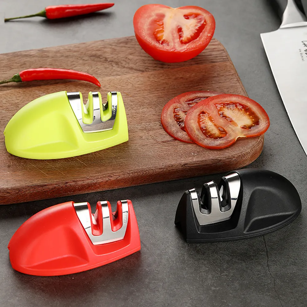Knife Sharpener Mini Quick Kawaii Kitchen Accessories Portable Two-stage