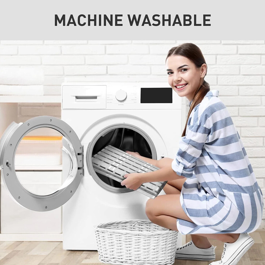 Non Slip Bath Mat Extra Large Shower Mat Bathtub Anti-Mold Rubber Strong Suction