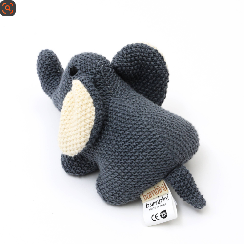 Handmade Cotton Knitted Soft Dark Blue Elephant Plush Toy Soft Toy