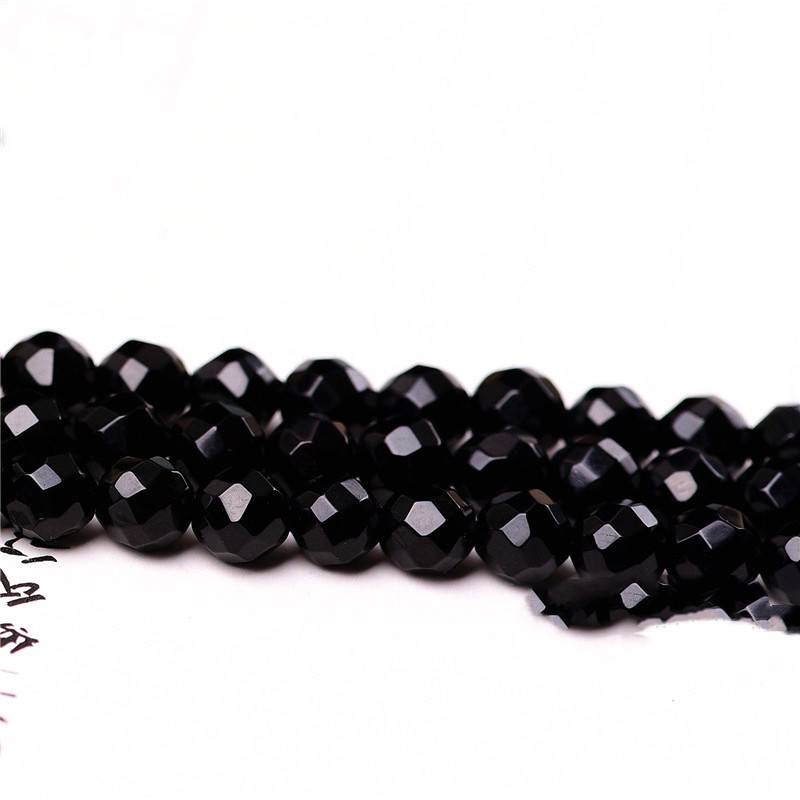 Faceted Semi-finished Products, Black Agate Loose Beads
