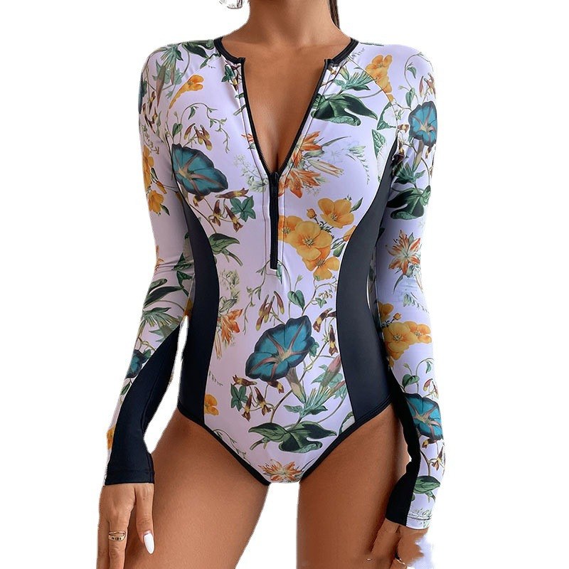 New Surf Wear Sunscreen Printed One-piece Swimsuit - Image 4