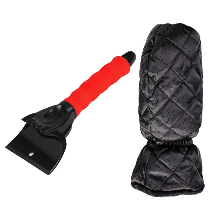 Ice Scraper with Warm Mitten, Car Windshield Snow Scraper with Fleece-Lined Glove - detail photo 5