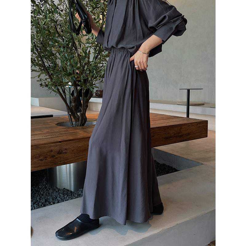 High Waist Wide Leg Pants Korean Style Casual Loose Solid Color Versatile