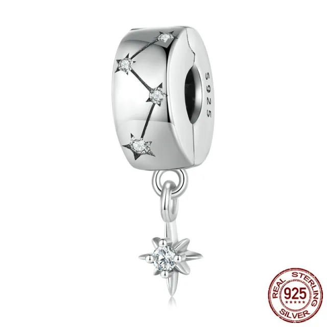 S925 Silver Star Explosive Circular Clasp Star Zircon Pendant Silver - Shop at LoveMi