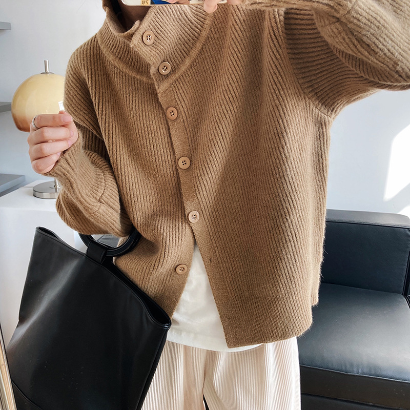 Niche Short Single Breasted Sweater Coat Women's Long-sleeved Knitted Cardigan