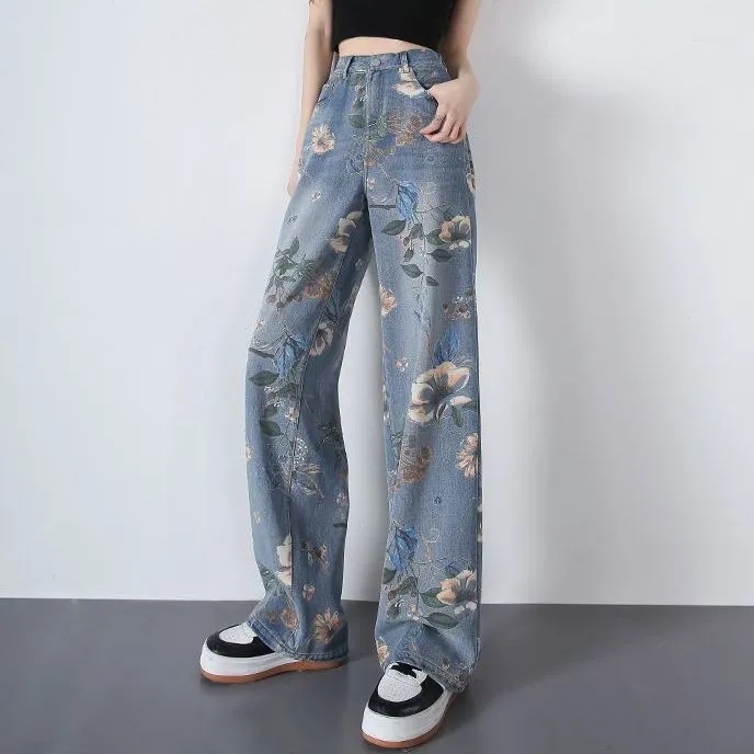 Printed Jeans Women's High Waist Slimming