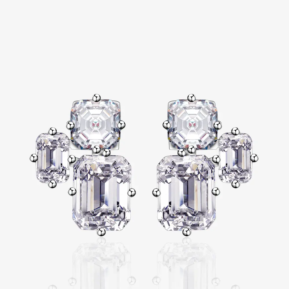 Women's Fashion Asymmetric 925 Sterling Silver Earrings