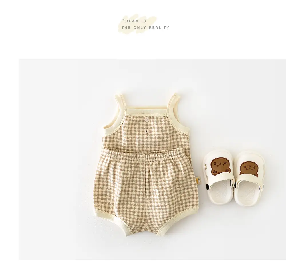 Baby Suit Summer Pajamas New Korean Style Infant Thin Suspenders Vest Shorts Boys 'and Girls' Home Wear