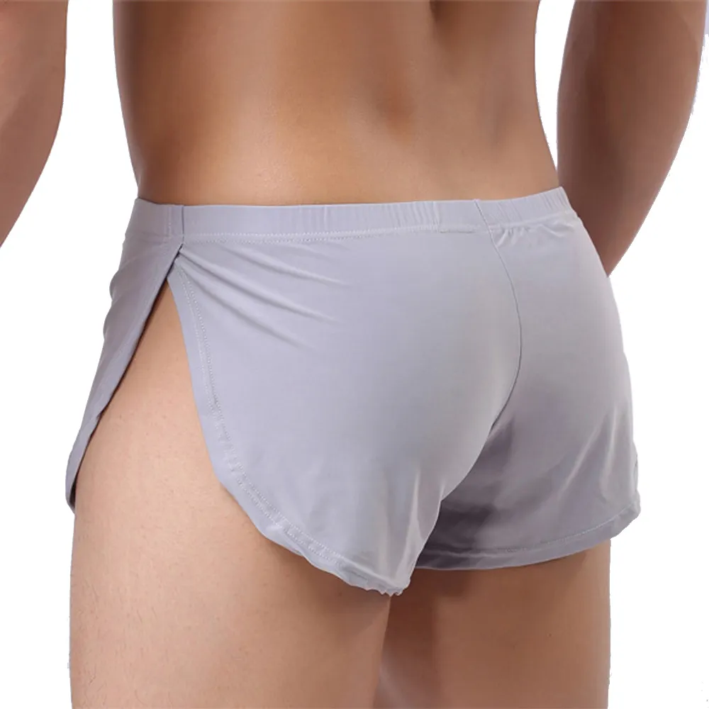 Men's Silky Round Edge Sports Boxers Home