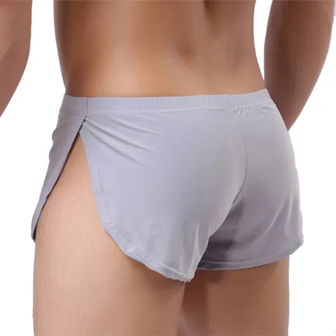 Men's Silky Round Edge Sports Boxers Home Shorts Three-point
