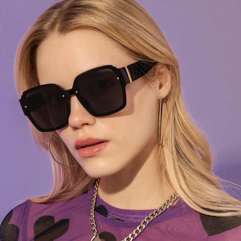 New Trend Square Rice Nail Sunglasses Retro Mesh - Image 3