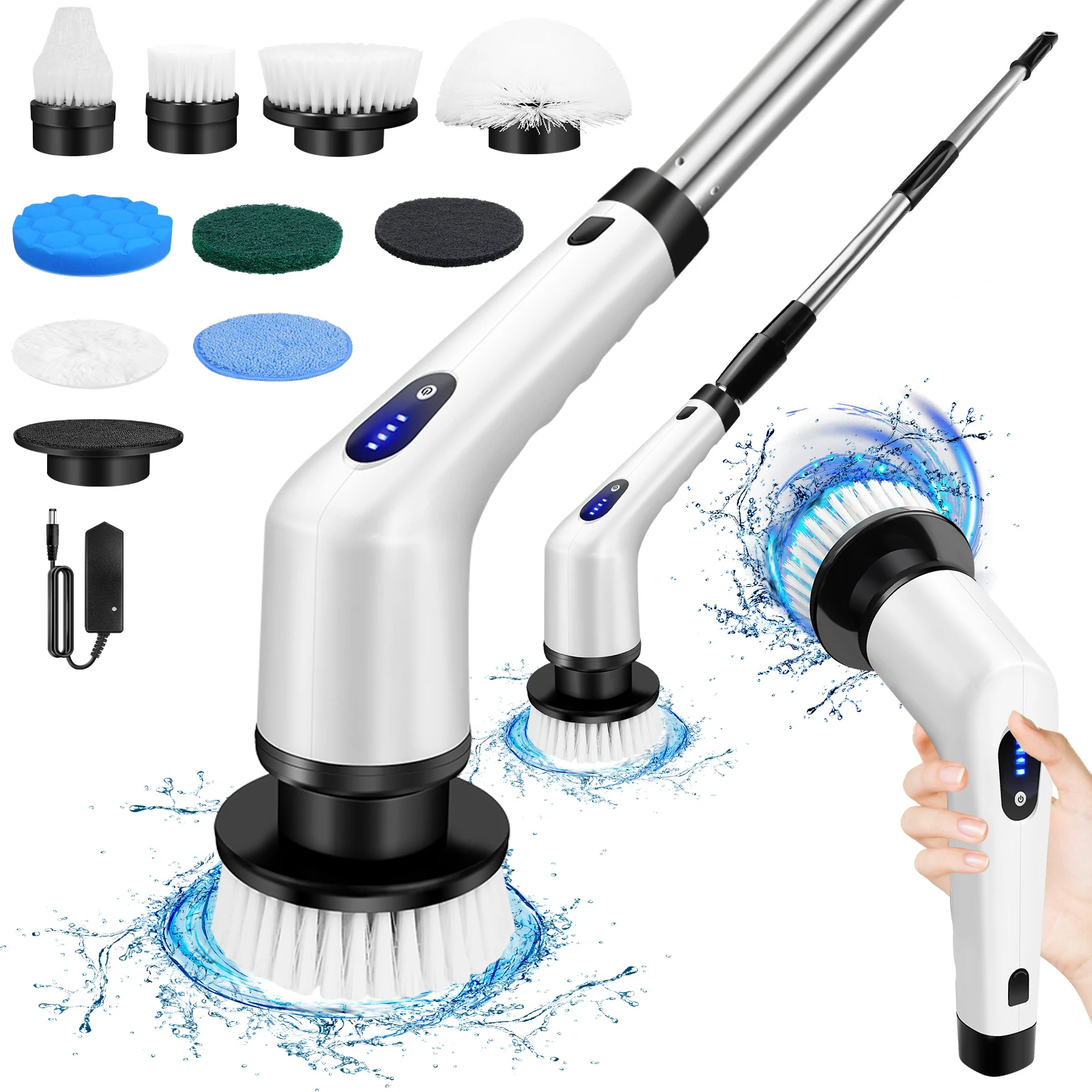 Electric Spin Scrubber,IPX7 Waterproof Bathroom Cleaning Brush With 2 Speed,9 — image 8