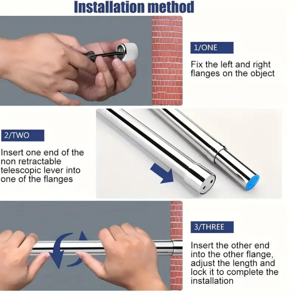 Clothing Drying Rod Punch-free Tension Pole Telescopic Closet--48cm-80cm — image 9