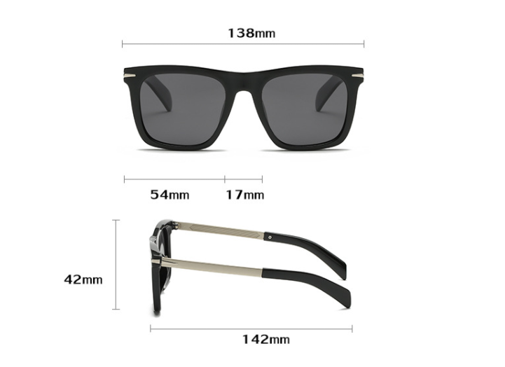 Title 1, Mens Fashion Retro Polarized Box Sunglasses