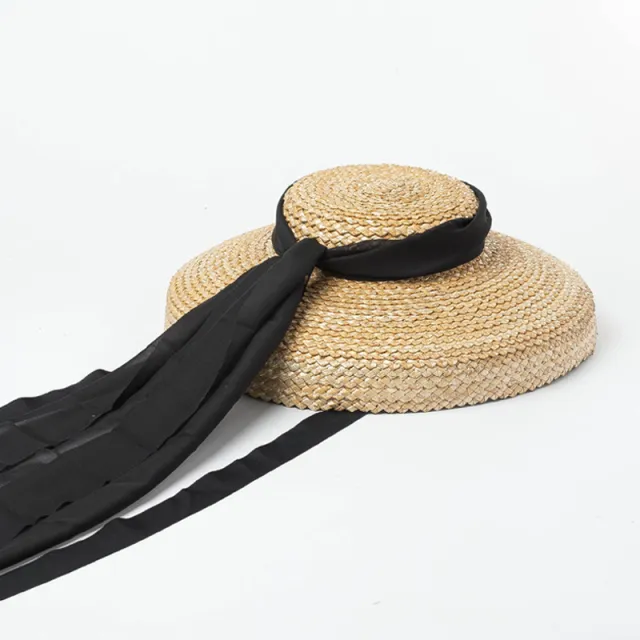 Vintage Shallow Flat Top Chiffon Hat Black Chiffon - Shop at LoveMi