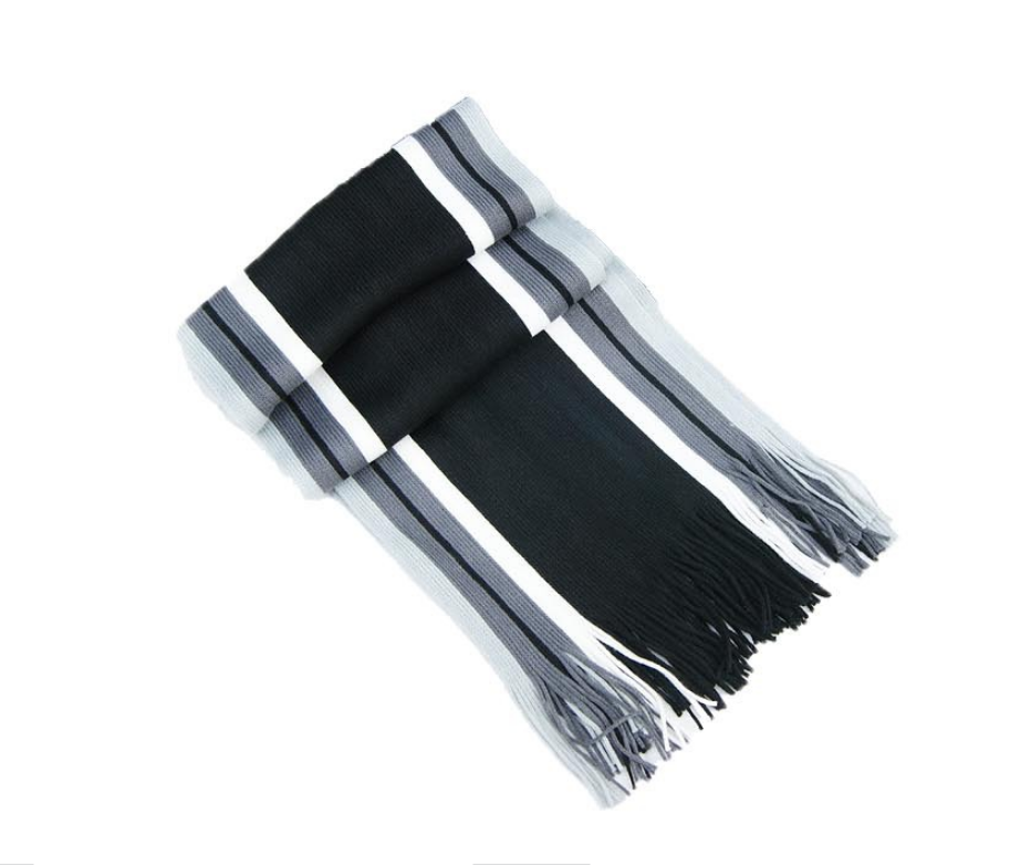 Knitted Warmth And Color Matching Striped Men's Scarf