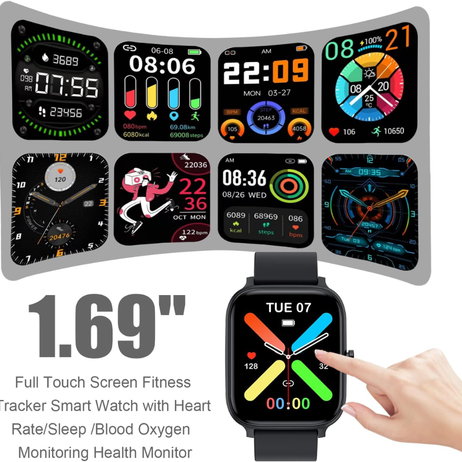 Smart Watch For Men & Women, 1.69 Touch Screen Fitness Tracker 2