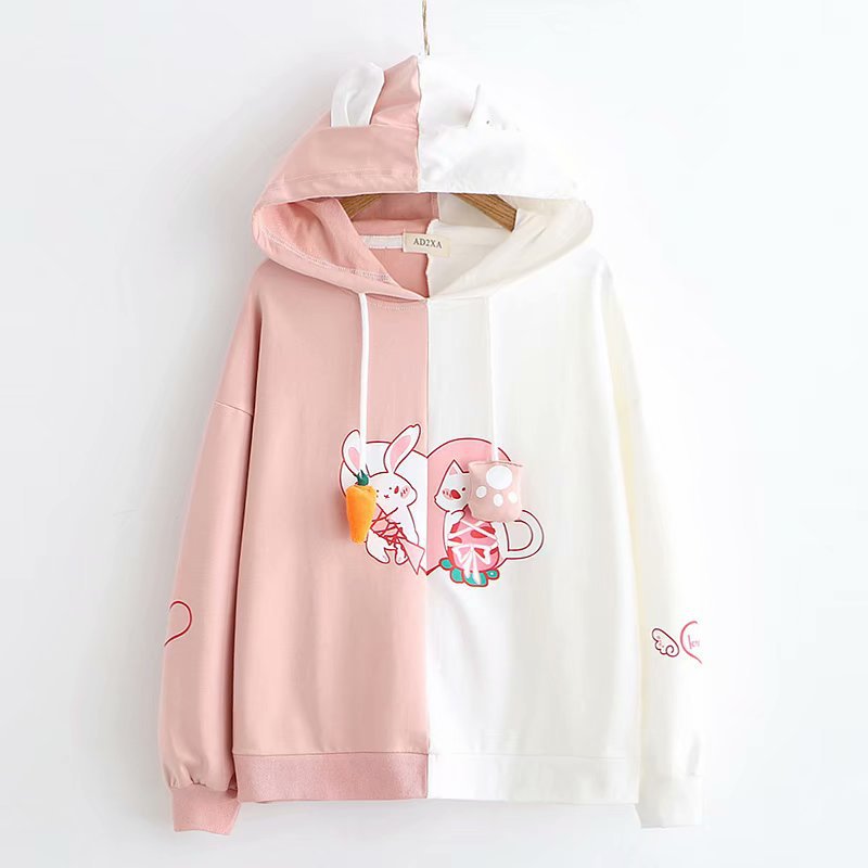 Title 1, Cartoon animal plus fleece hooded long-sleeved ...