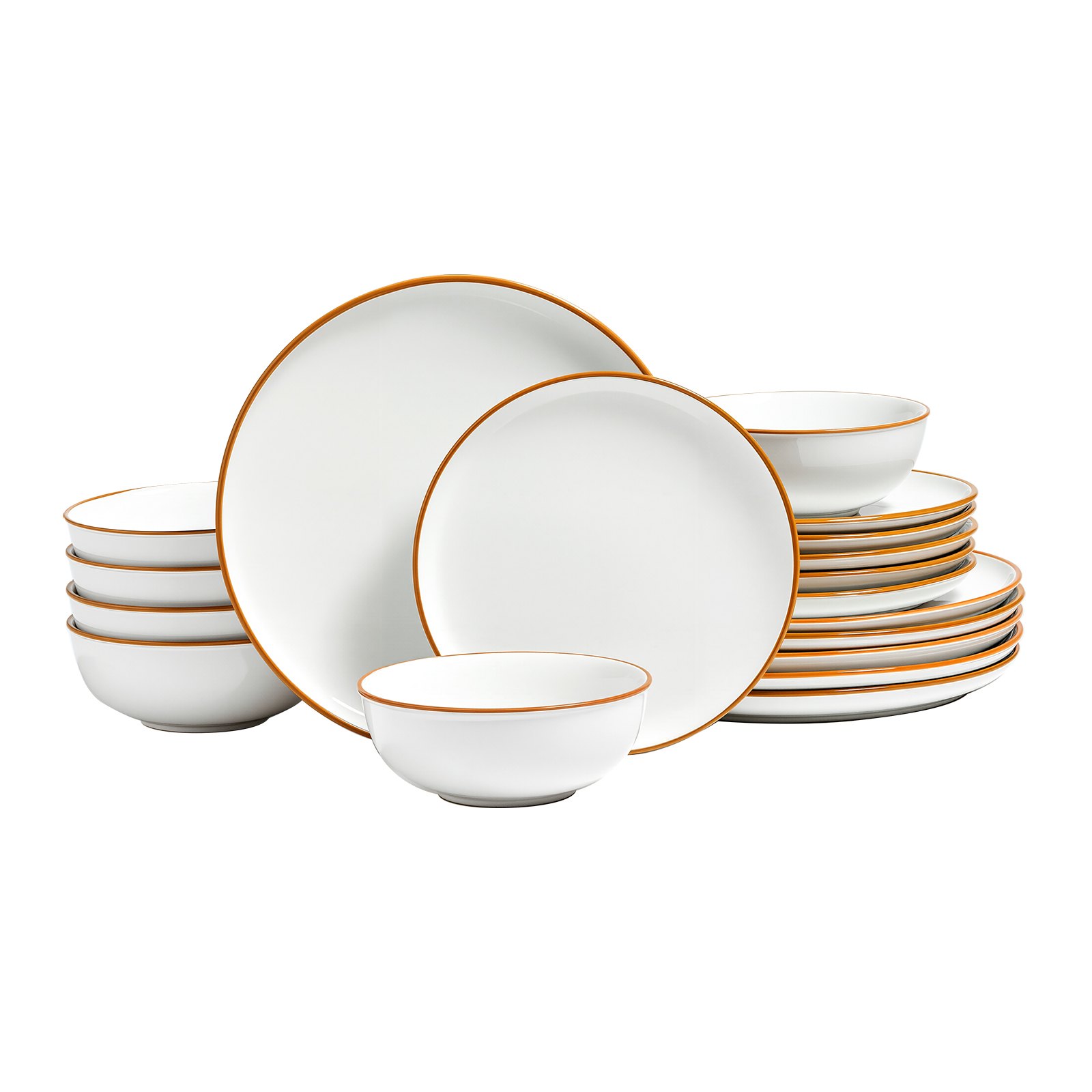 Service de vaisselle 18 pièces, assiettes et bols en céramique – Image 8