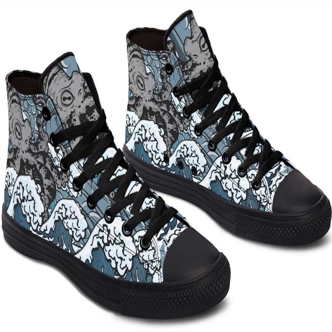 Printed Couple High Top Canvas Shoes