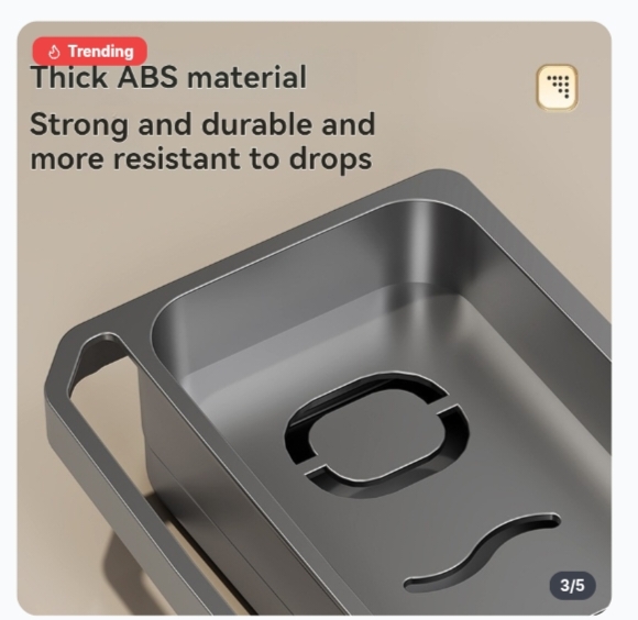 Nail-Free Wall Mounted Kitchen Sink Sponge Holder Drain Rack Countertop Soap Towel Organizer 2