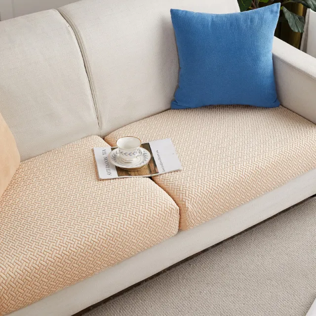 Knitted Elastic Sofa Cover Cushion All season Universal Mustard Yellow - Shop at LoveMi